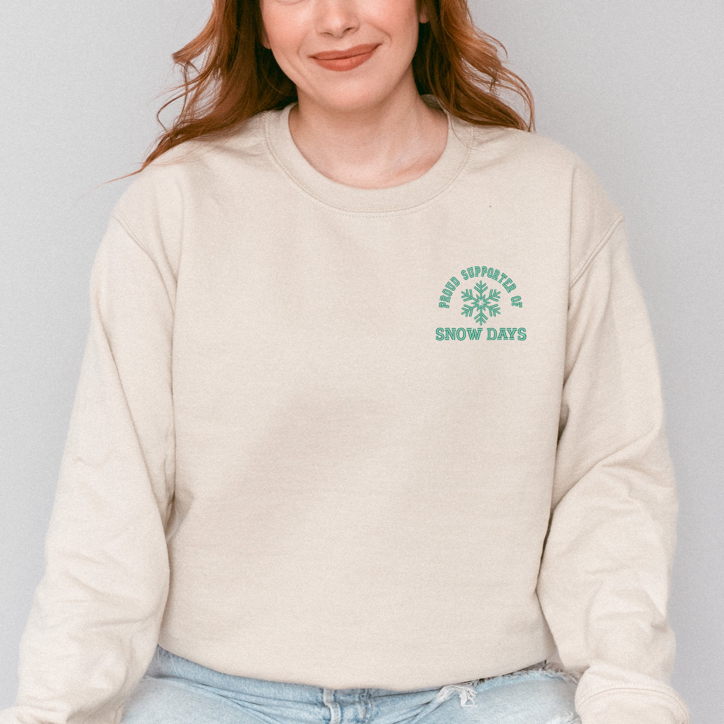 Embroidered Proud Supporter Snow Days - Women's Graphic Sweatshirt
