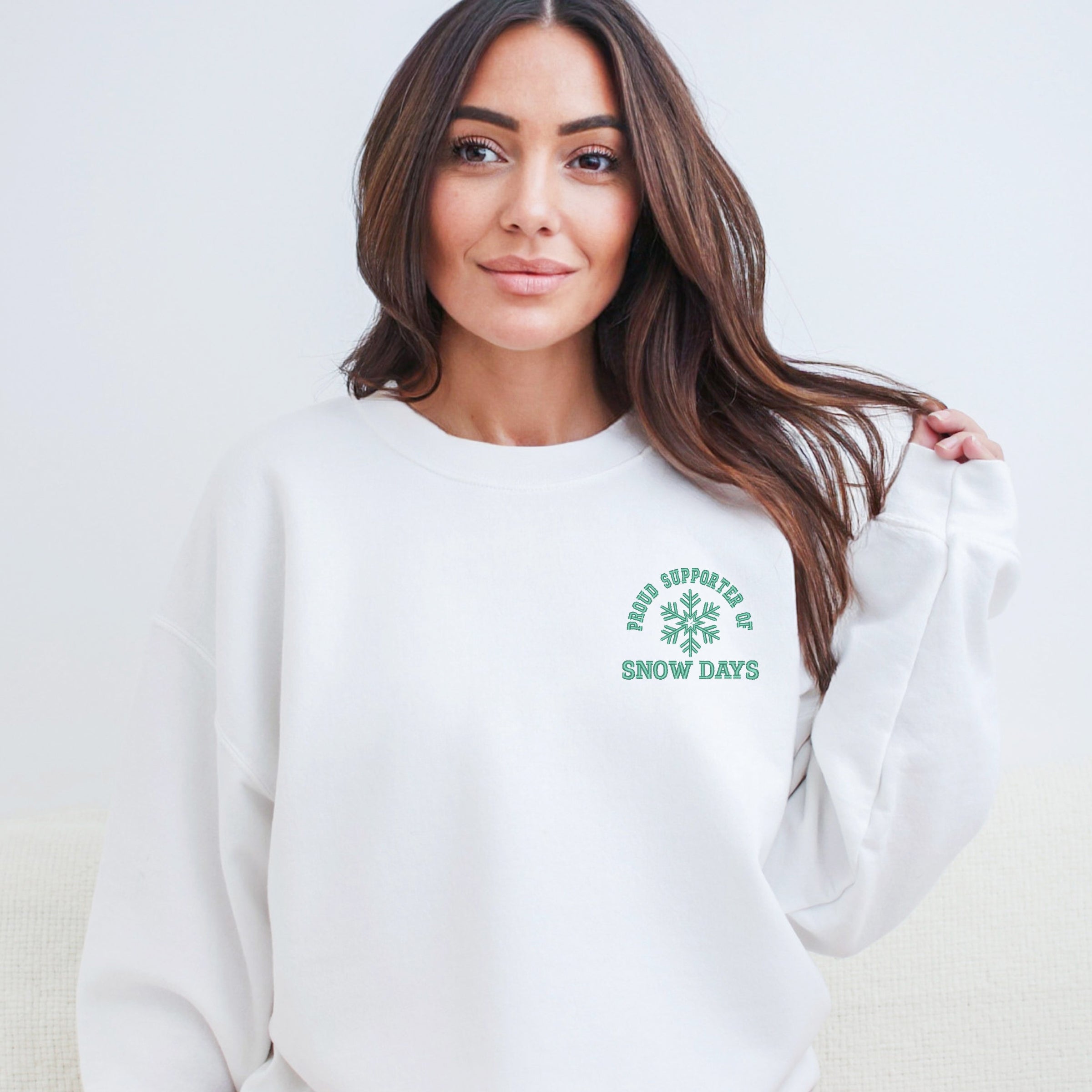 Embroidered Proud Supporter Snow Days - Women's Graphic Sweatshirt
