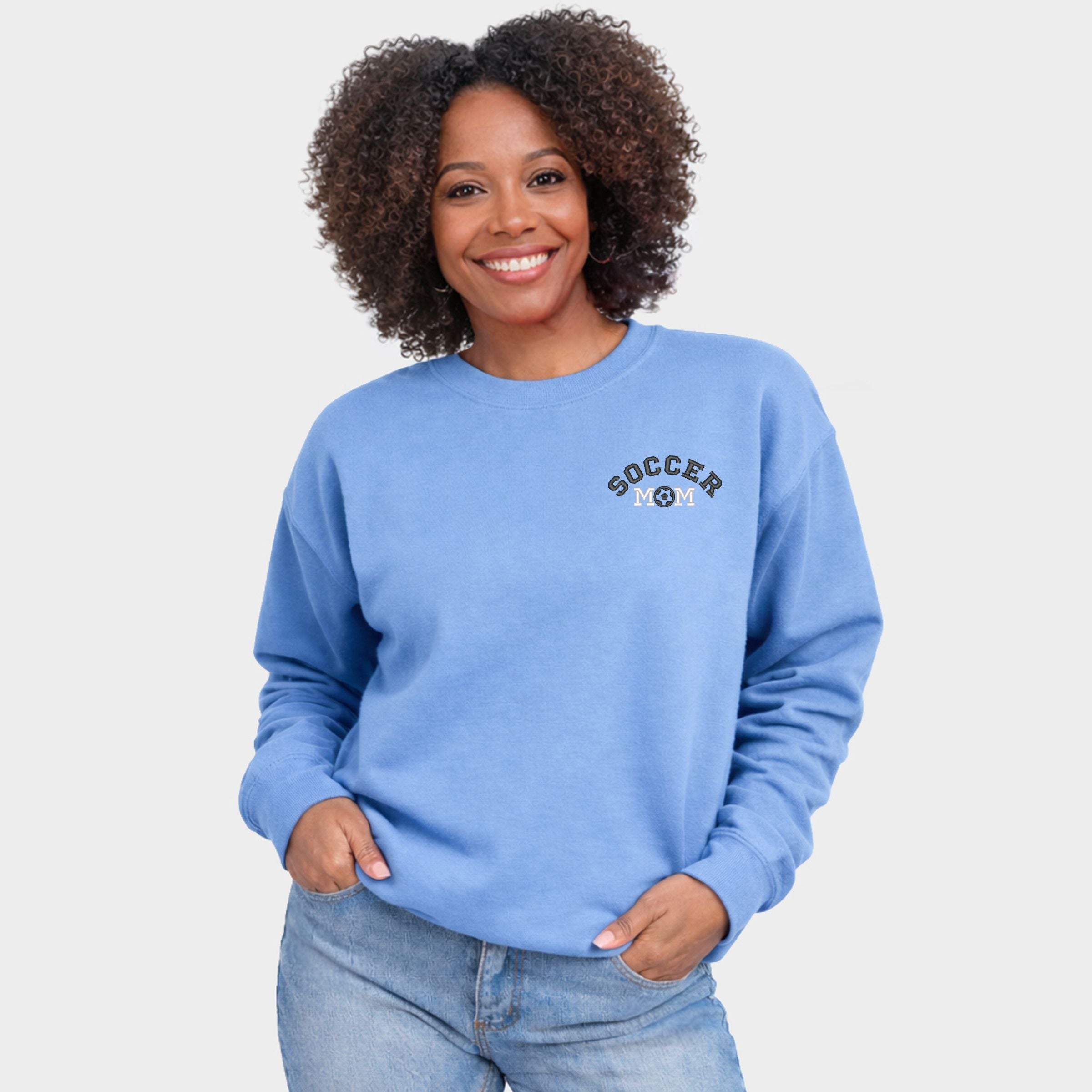 Embroidered Soccer Mom - Women's Graphic Sweatshirt