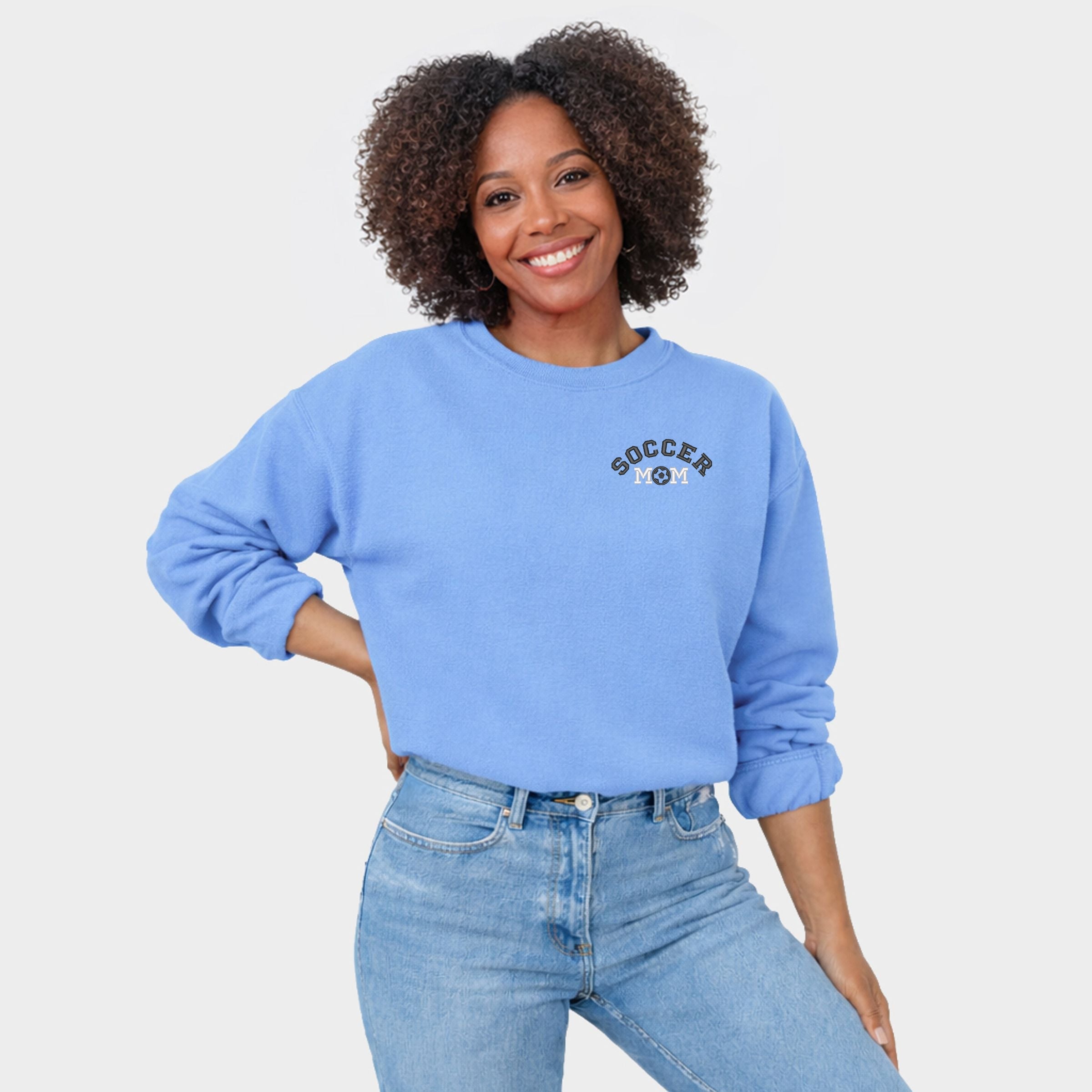 Embroidered Soccer Mom - Women's Graphic Sweatshirt