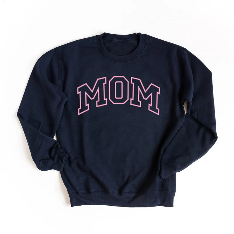 Embroidered Mom Varsity Outline - Women's Graphic Sweatshirt