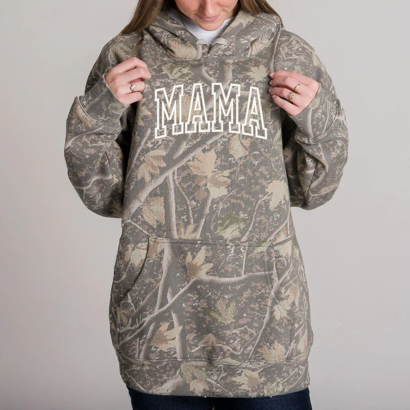 Embroidered Mama Arch - Camo Hoodie