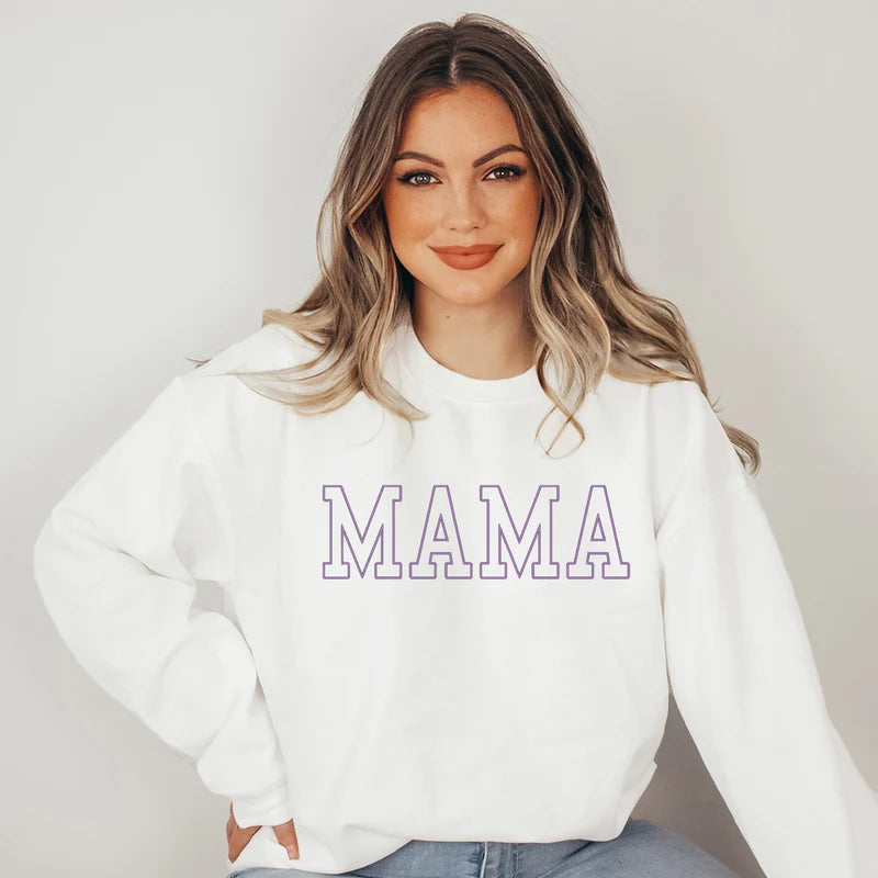 Embroidered Thin Mama Outline - Women's Graphic Sweatshirt