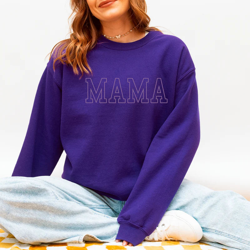 Embroidered Thin Mama Outline - Women's Graphic Sweatshirt