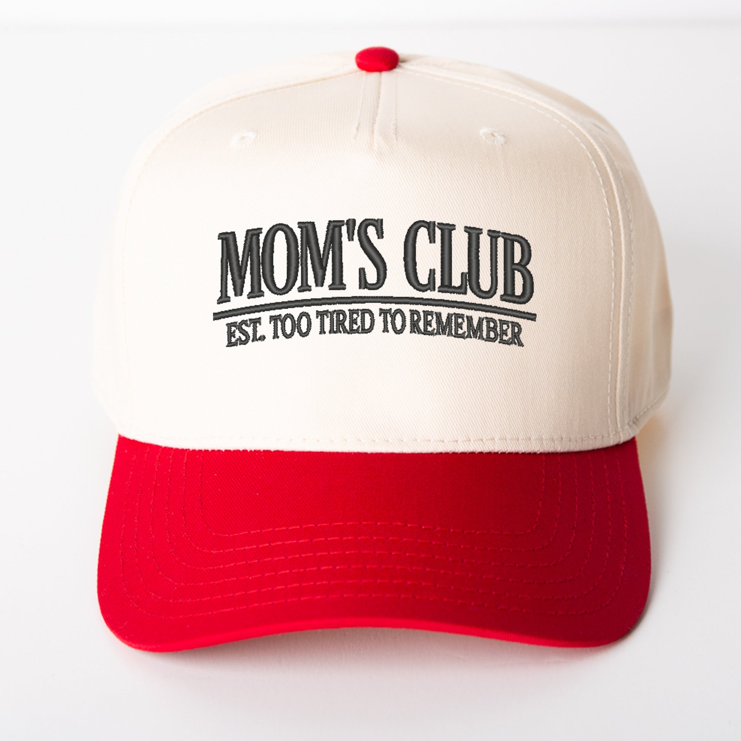 Embroidered Tired Mom's Club - Women's Canvas Trucker Hat