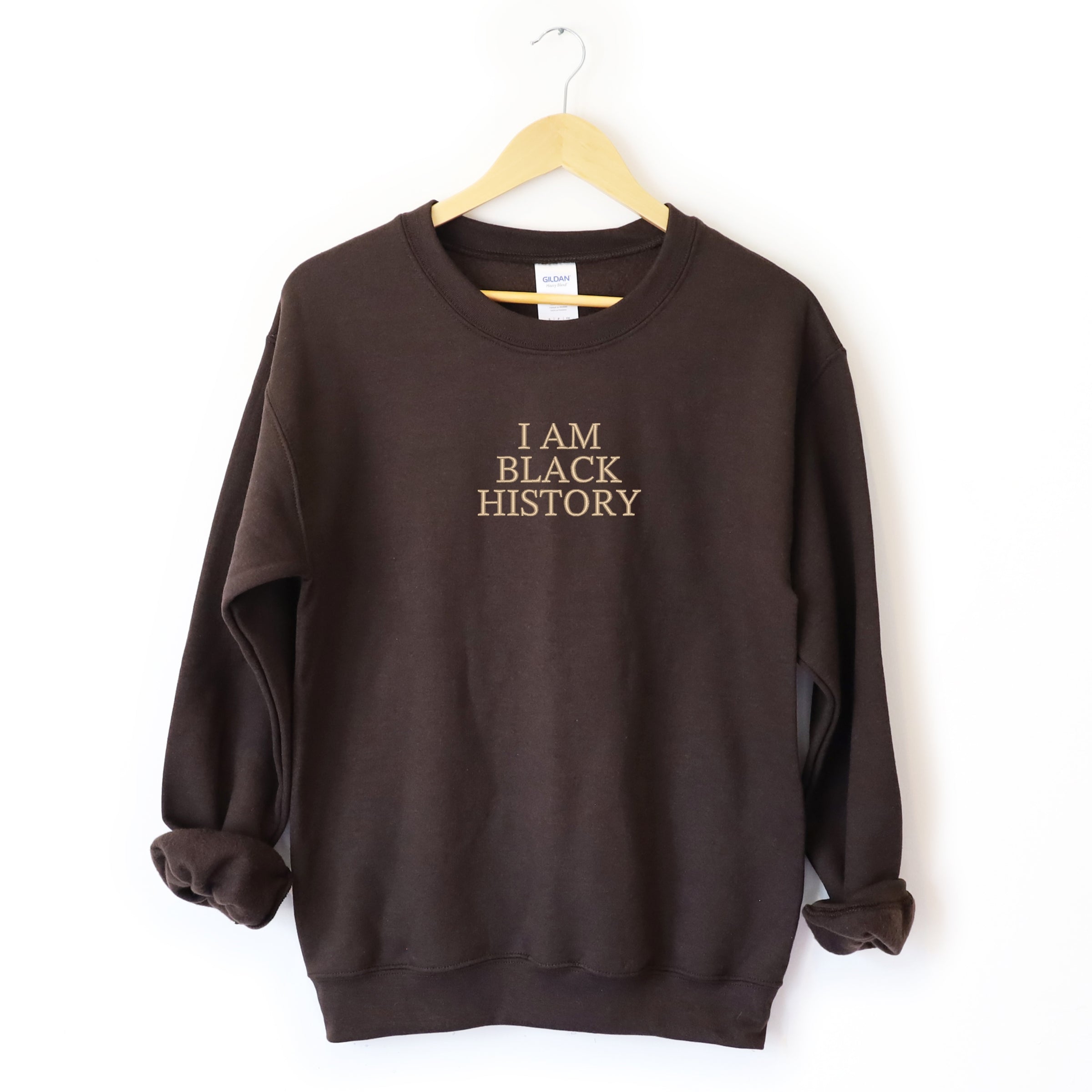 Embroidered I Am Black History - Women's Graphic Sweatshirt