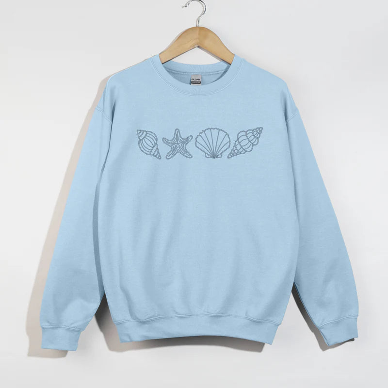 Embroidered Seashells - Women's Graphic Sweatshirt
