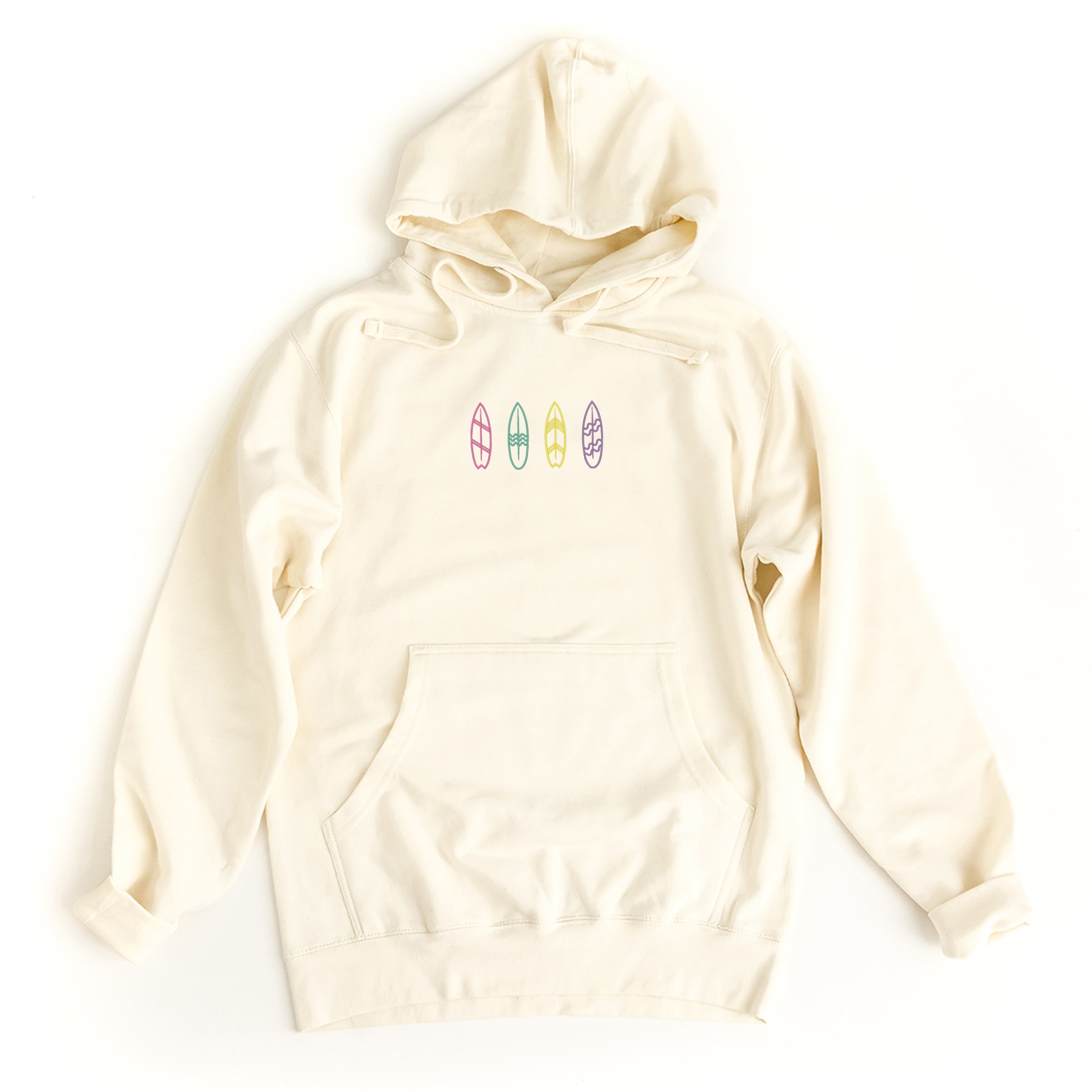 Embroidered Surf Boards - Women's Graphic Hoodie