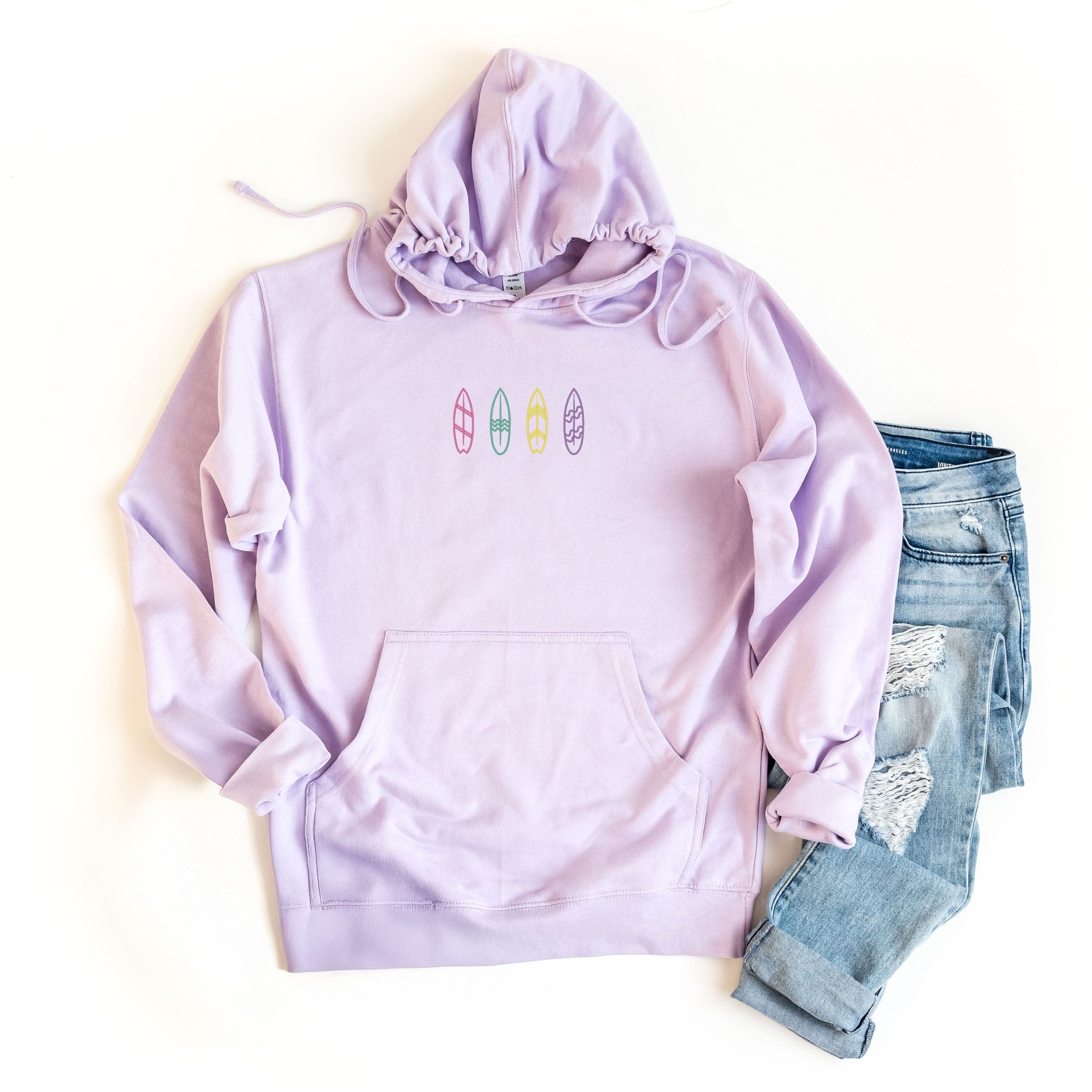 Embroidered Surf Boards - Women's Graphic Hoodie