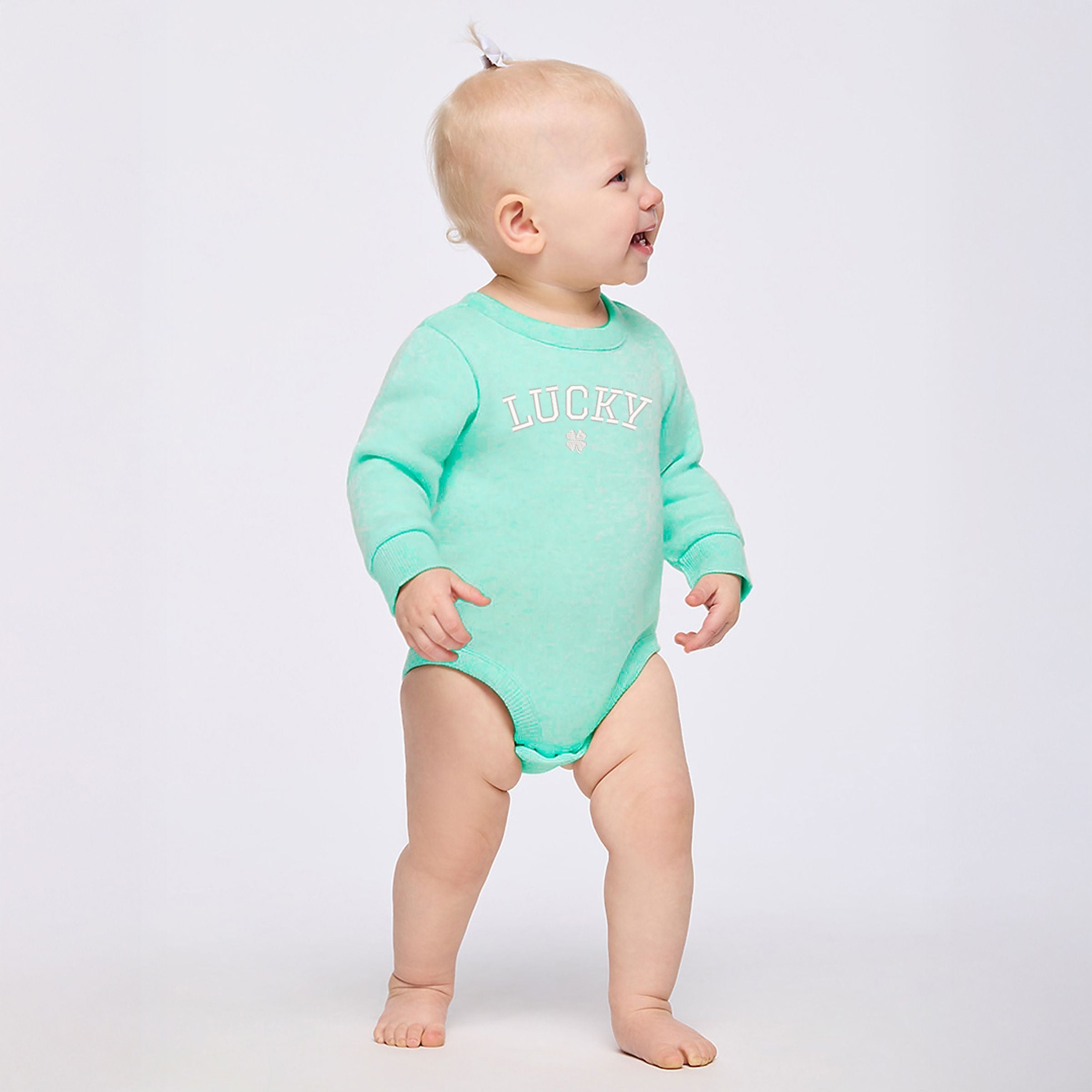 Embroidered Lucky Clover - Infant Fleece BodySuit