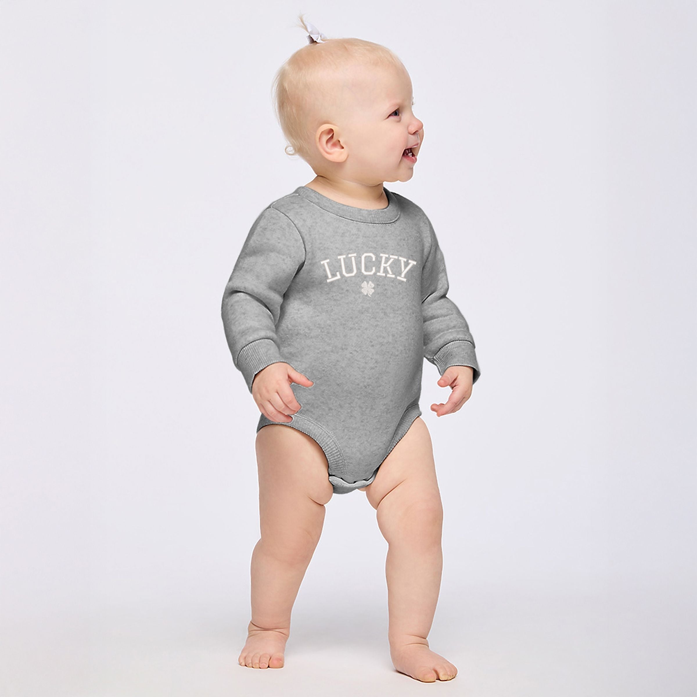 Embroidered Lucky Clover - Infant Fleece BodySuit
