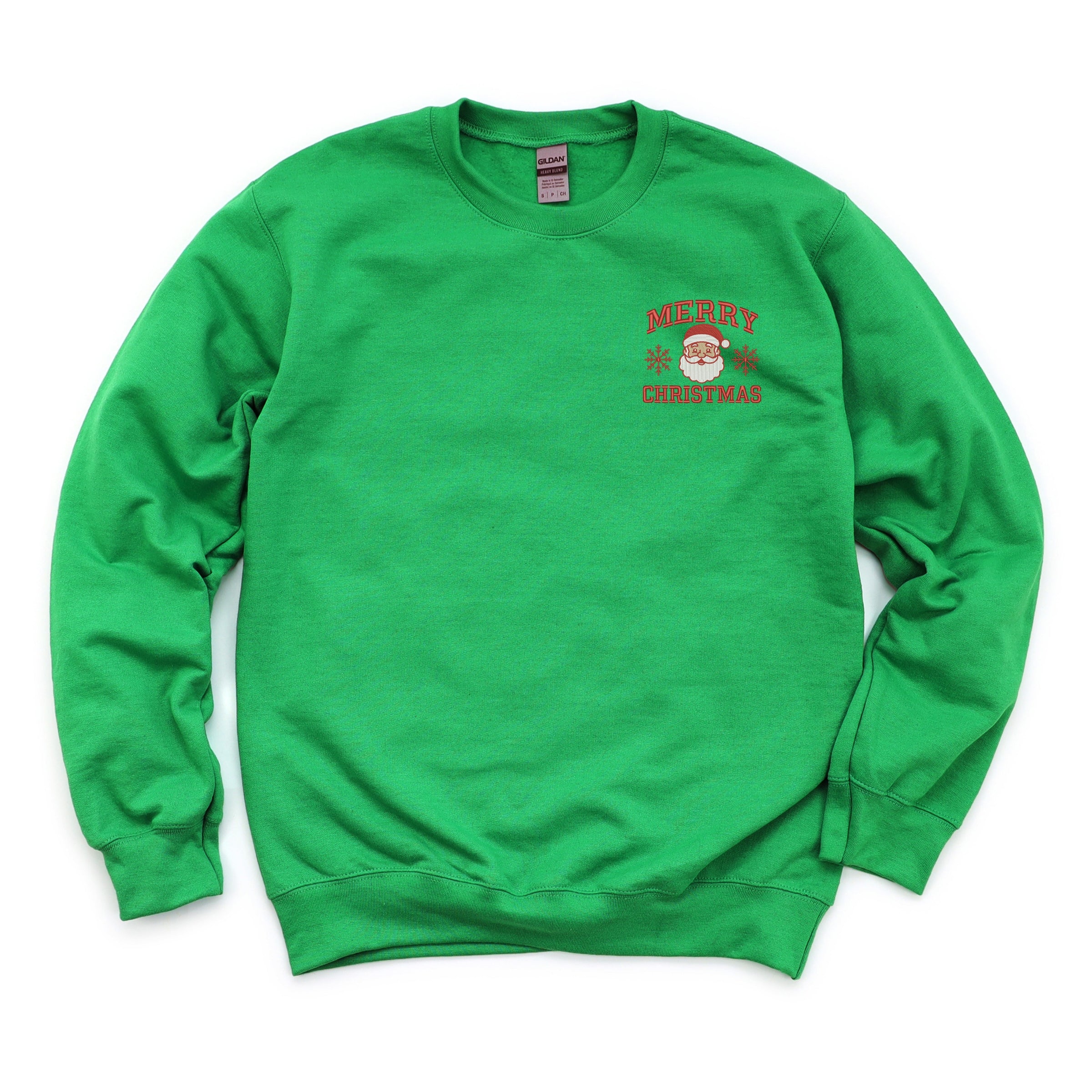 Embroidered Merry Christmas Santa Snowflake - Women's Graphic Sweatshirt