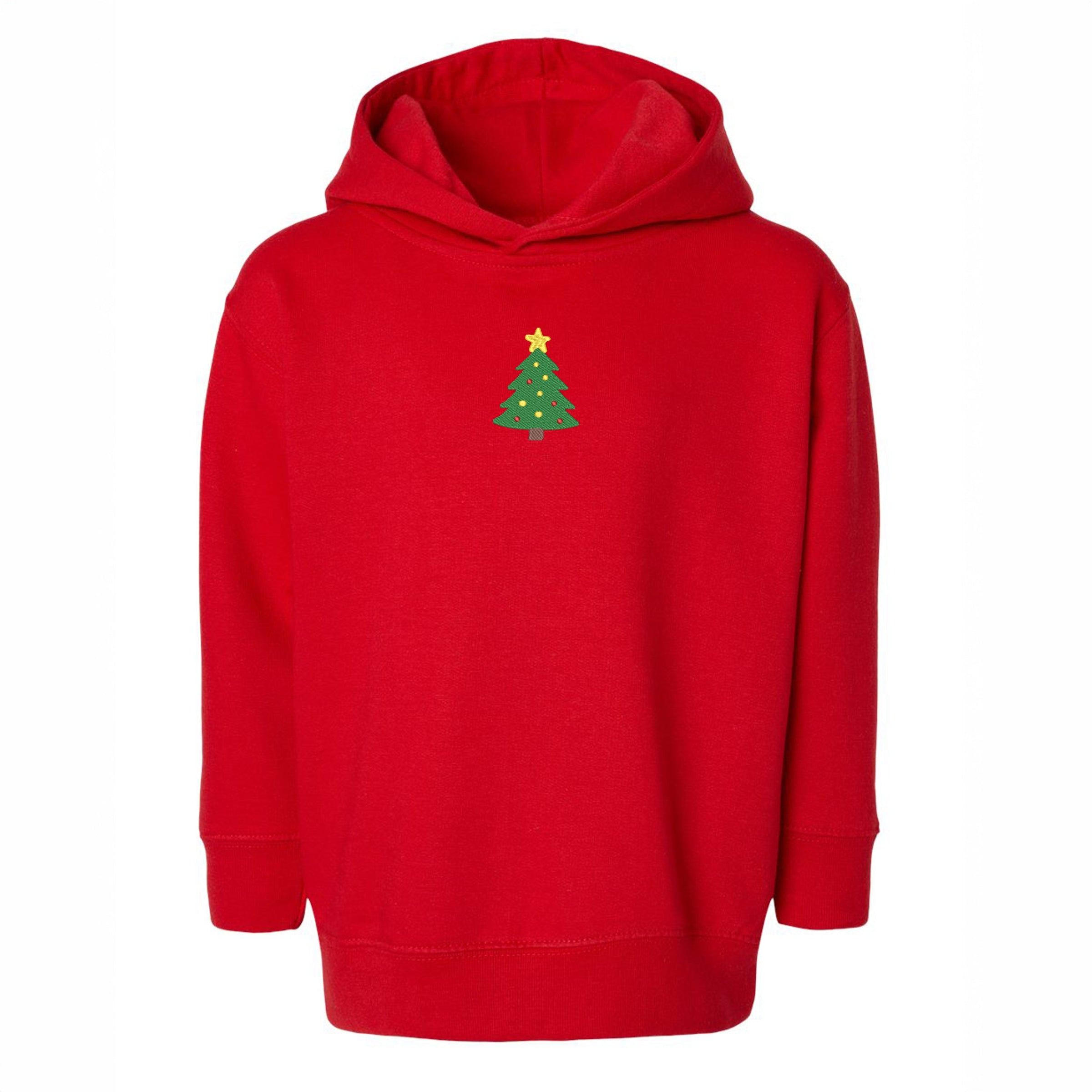 Embroidered Christmas Tree With Ornaments - Toddler Hoodie