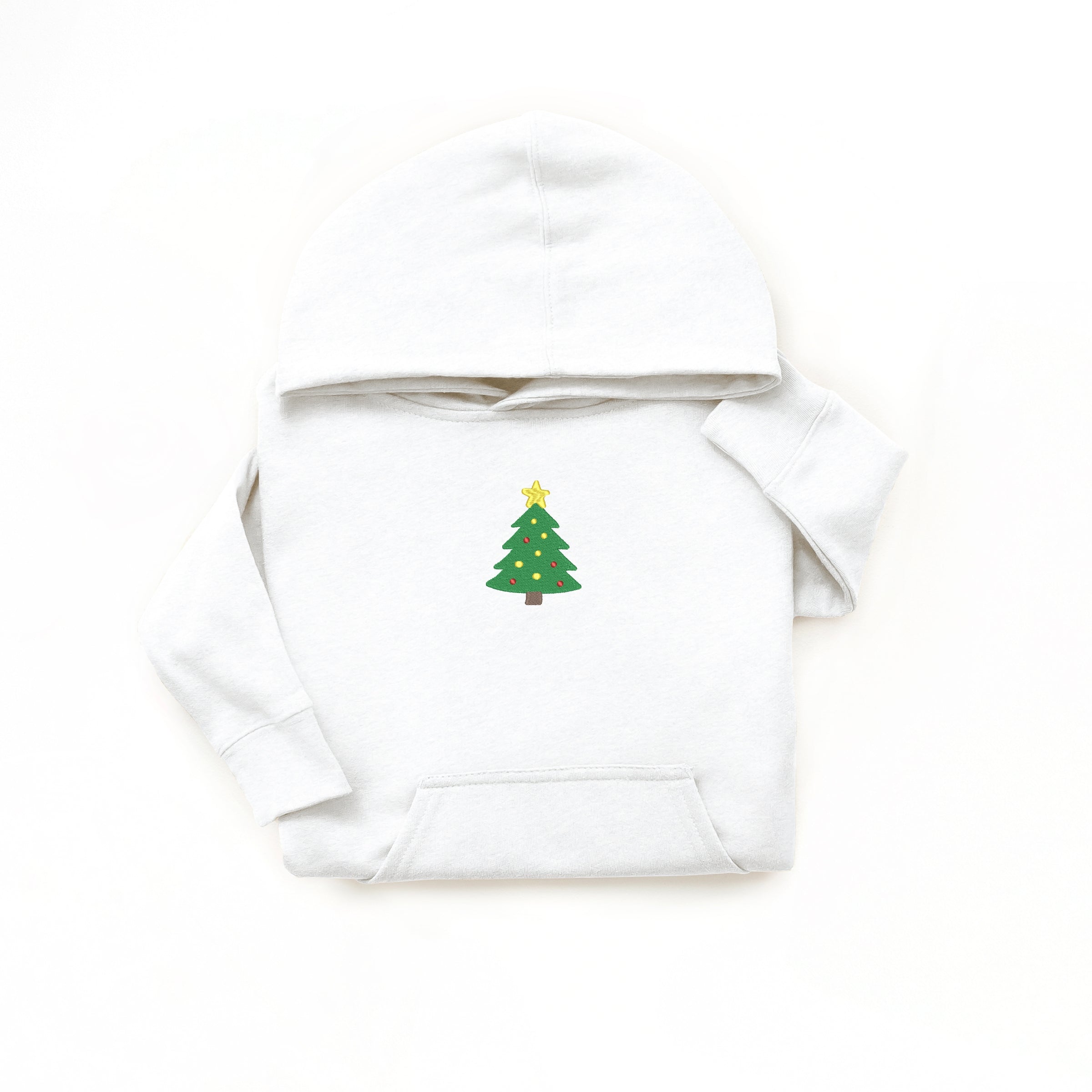 Embroidered Christmas Tree With Ornaments - Youth Graphic Hoodie
