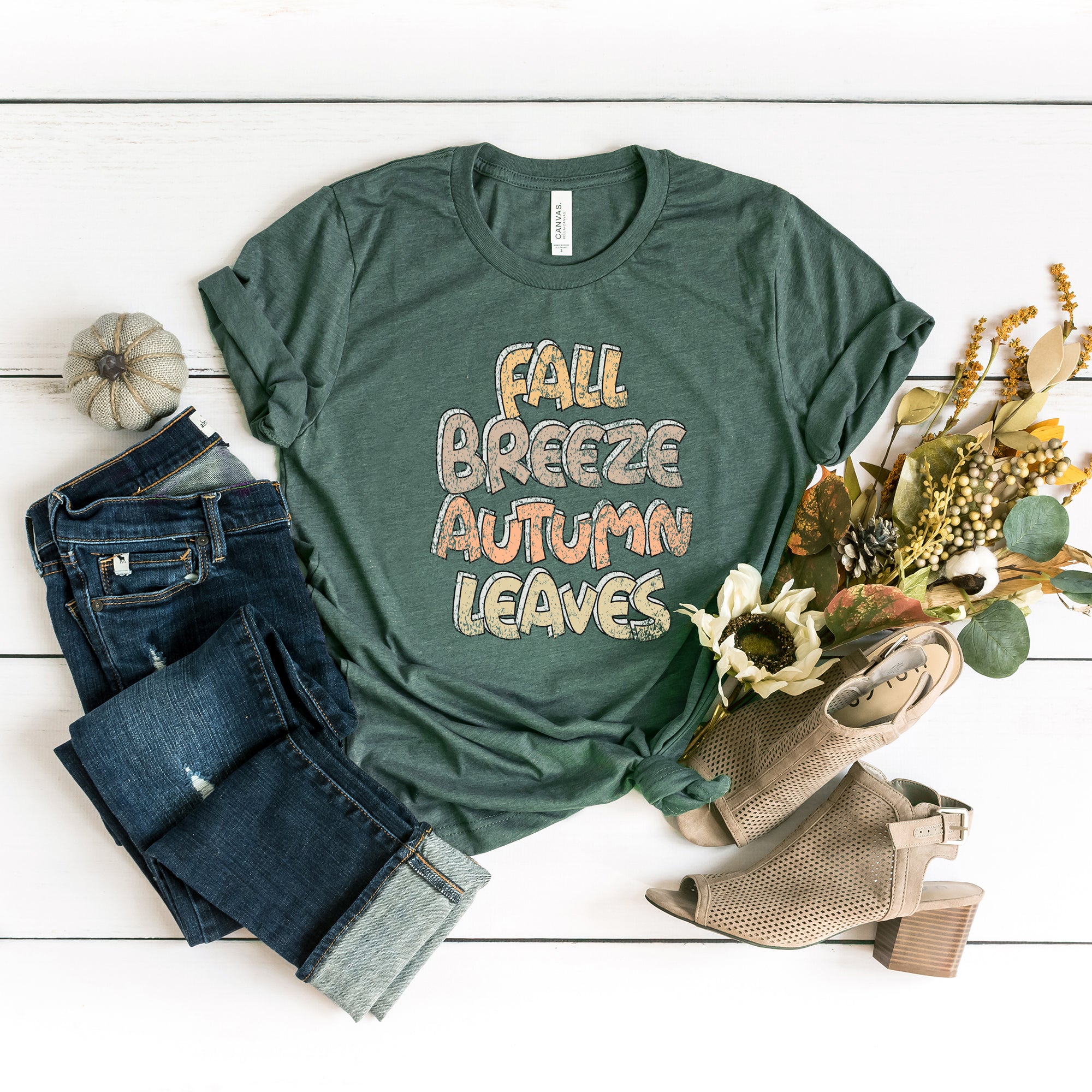 Fall Breeze Autumn Leaves | Short Sleeve Crewneck