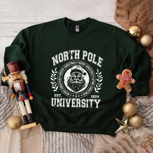 North Pole University Distressed | Sweatshirt