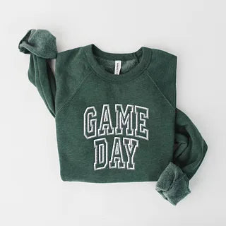 Embroidered Game Day Arched | Bella Canvas Graphic Sweatshirt