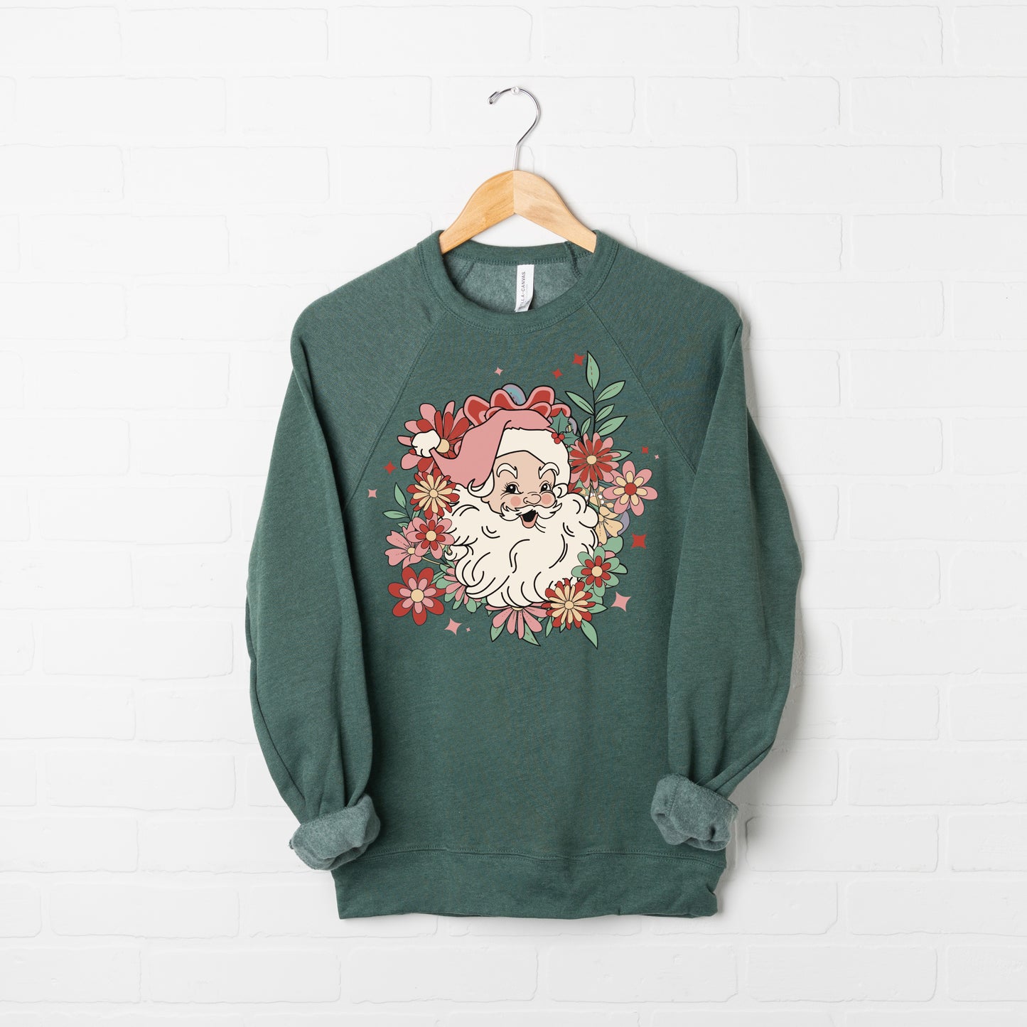 Floral Santa | Bella Canvas Sweatshirt