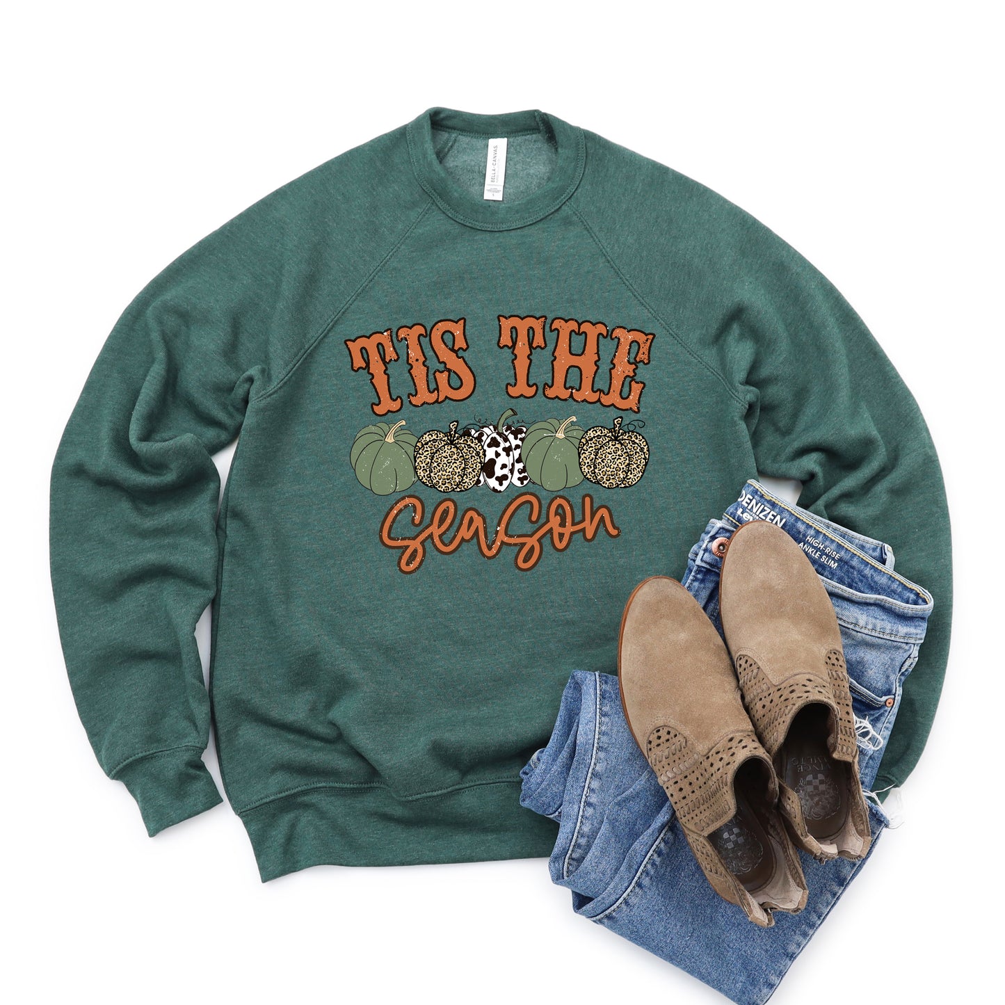 Tis The Season Leopard Pumpkins | Bella Canvas Premium Sweatshirt