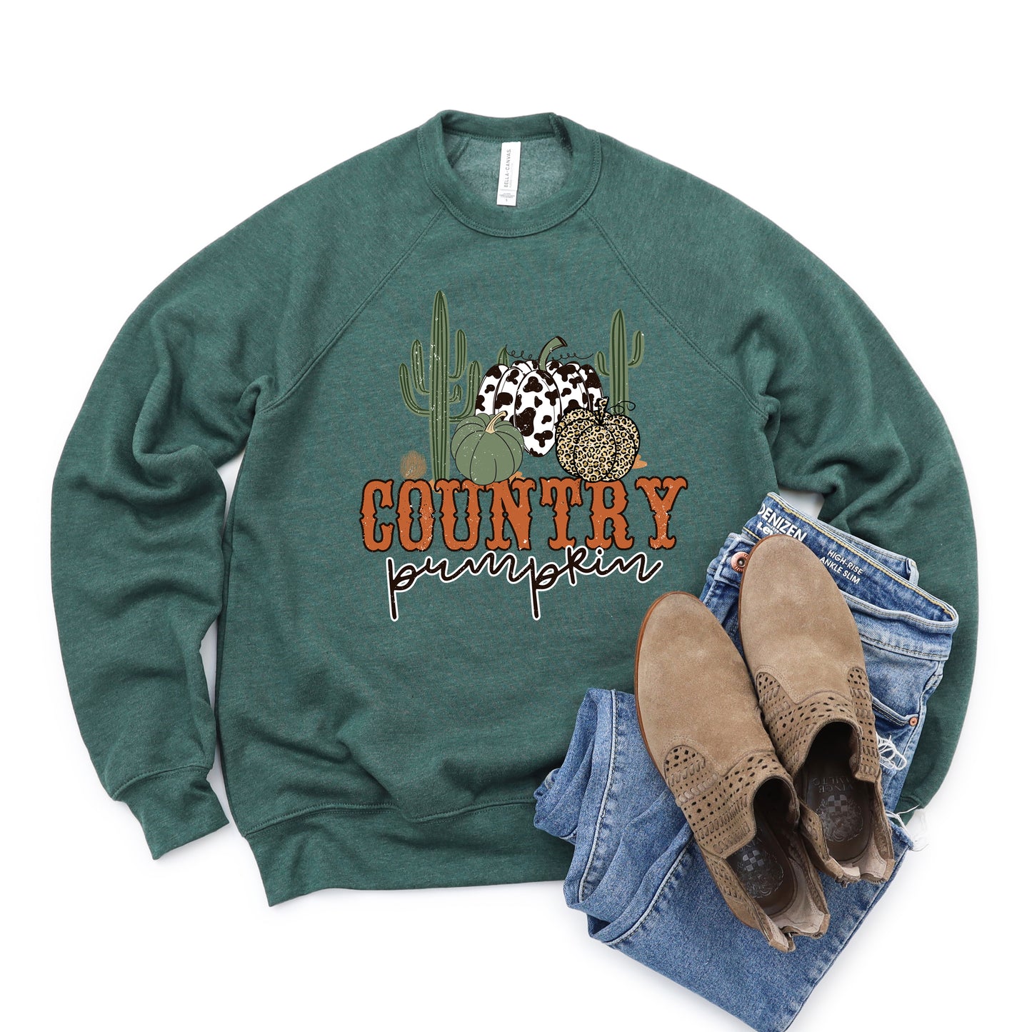 Country Pumpkin Cactus | Bella Canvas Premium Sweatshirt
