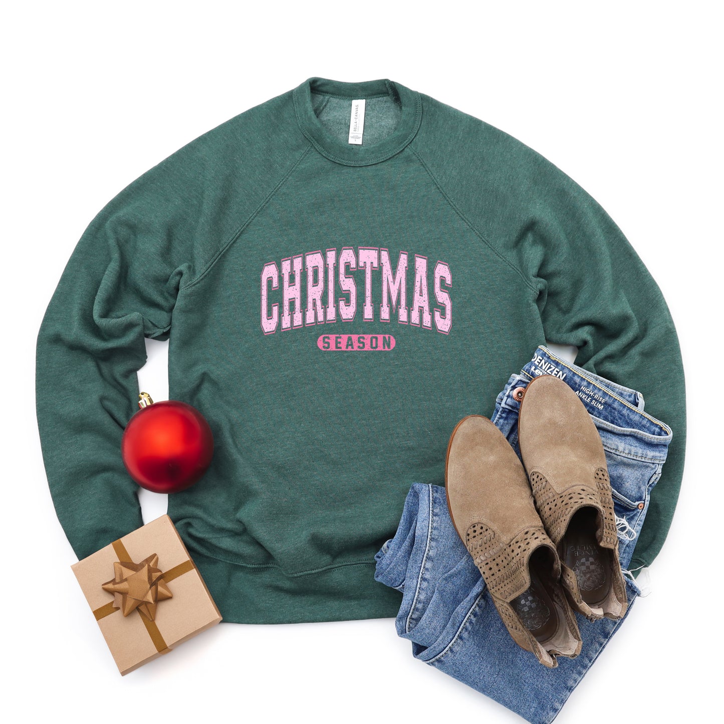 Pink Christmas Season | Bella Canvas Sweatshirt
