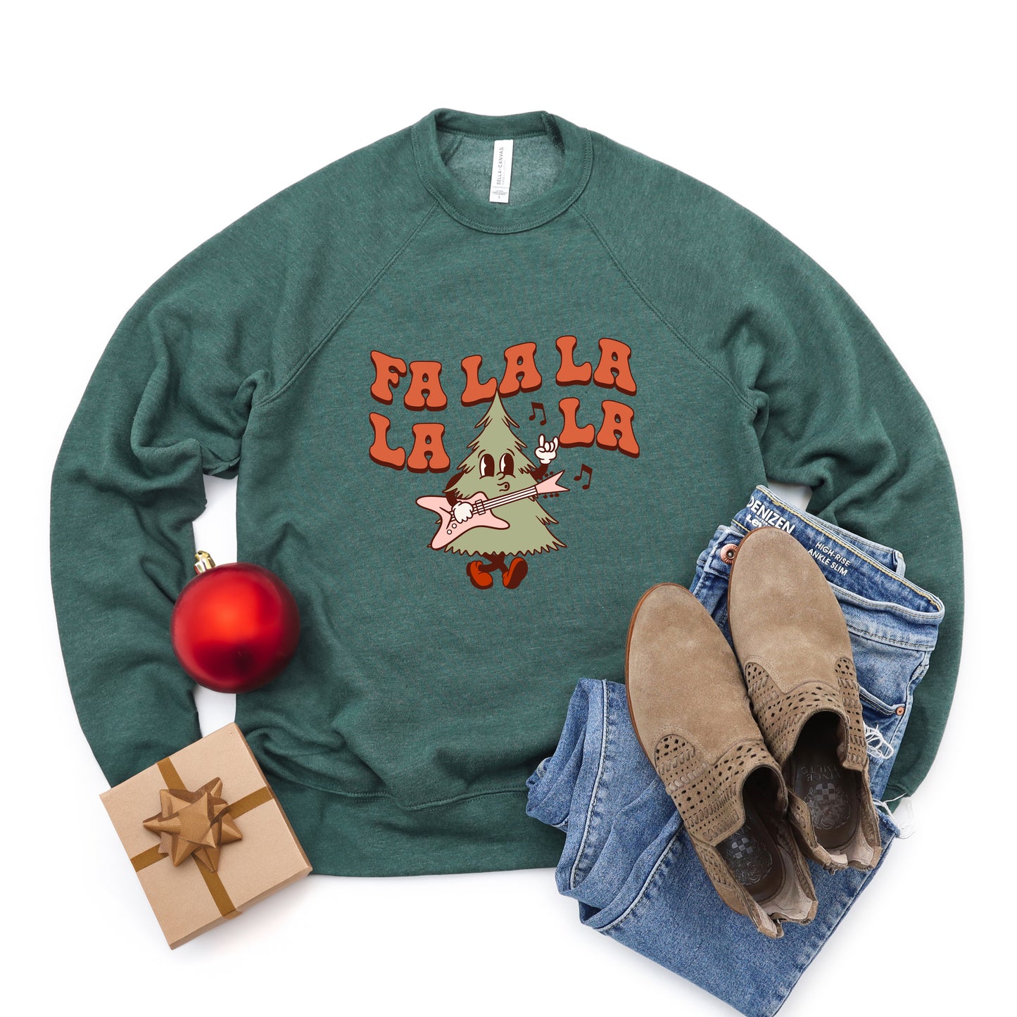 Fa La La Rockin Tree | Bella Canvas Sweatshirt