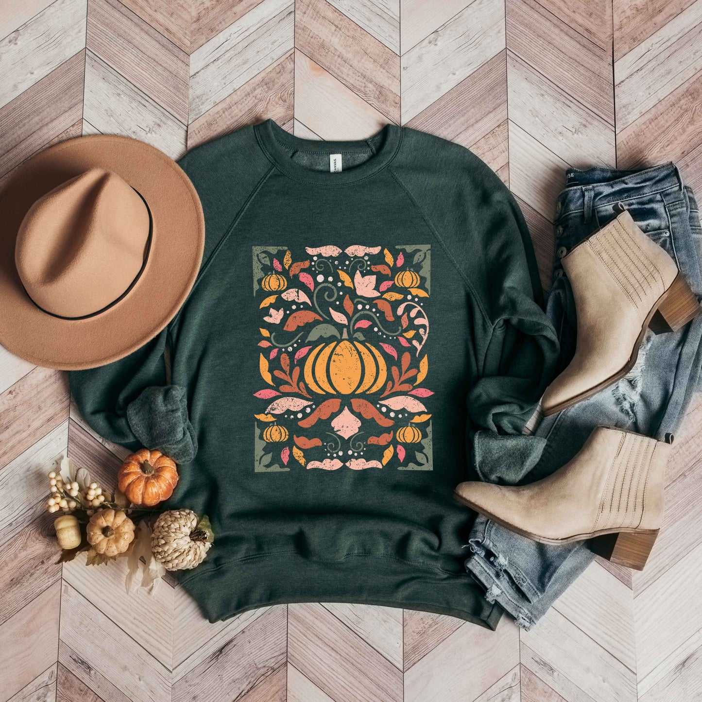 Fall Floral Grunge | Bella Canvas Sweatshirt