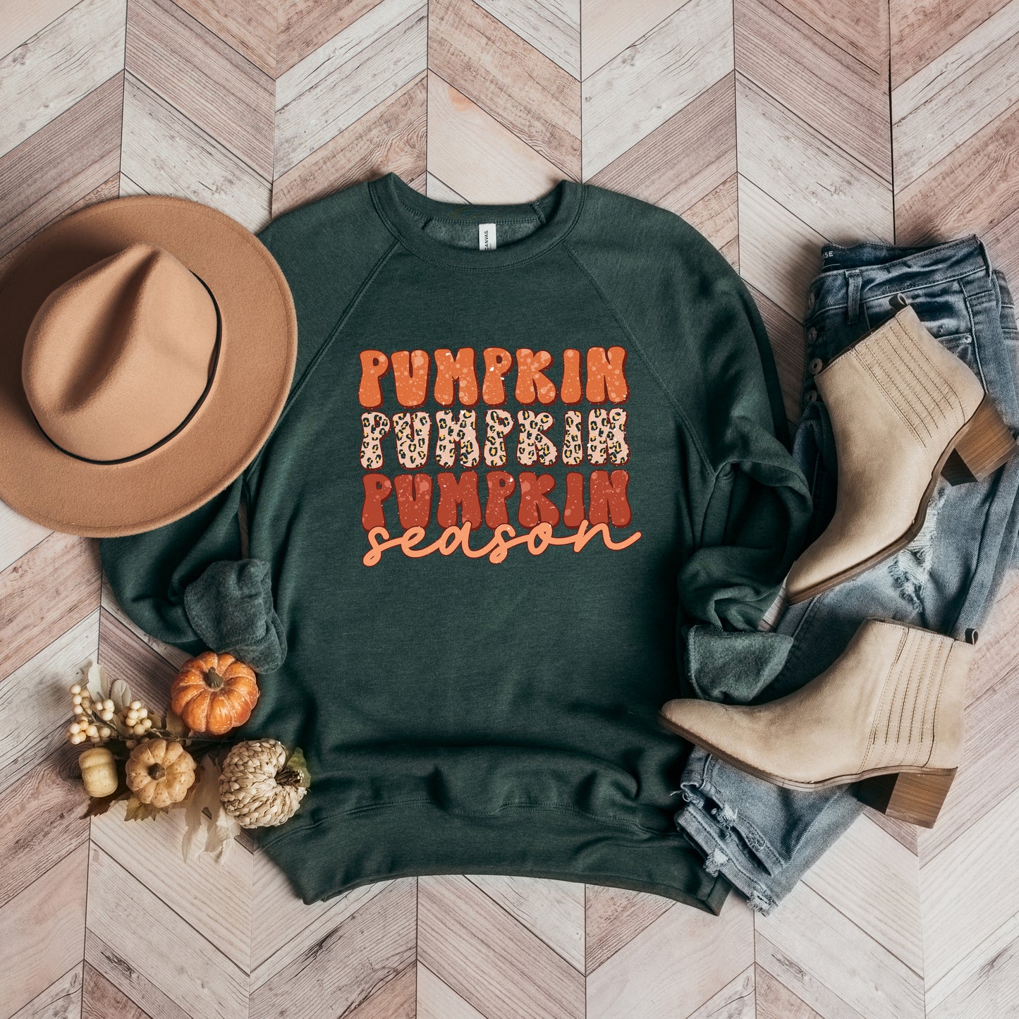 Pumpkin Season Leopard | Bella Canvas Sweatshirt