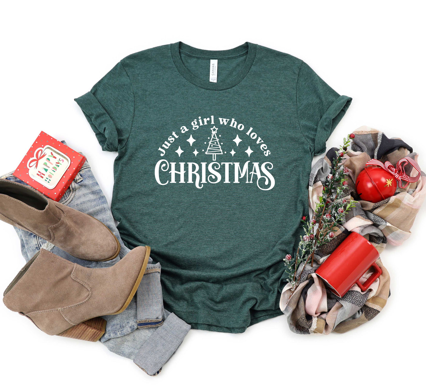 Just A Girl Who Loves Christmas | Short Sleeve Graphic Tee