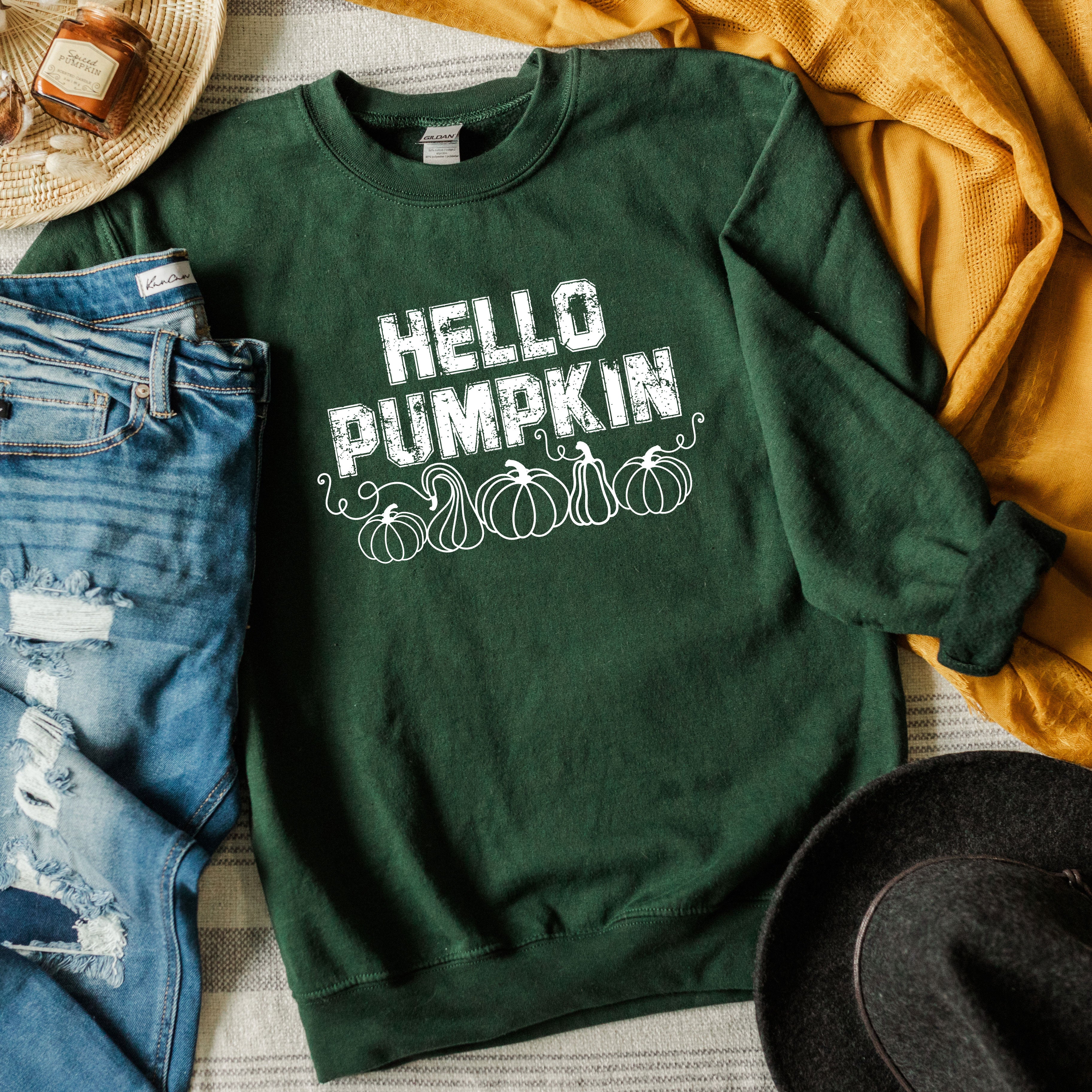 Hello Pumpkin Distressed | Sweatshirt