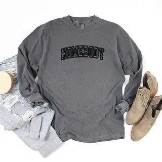 Embroidered Homebody | Garment Dyed Long Sleeve