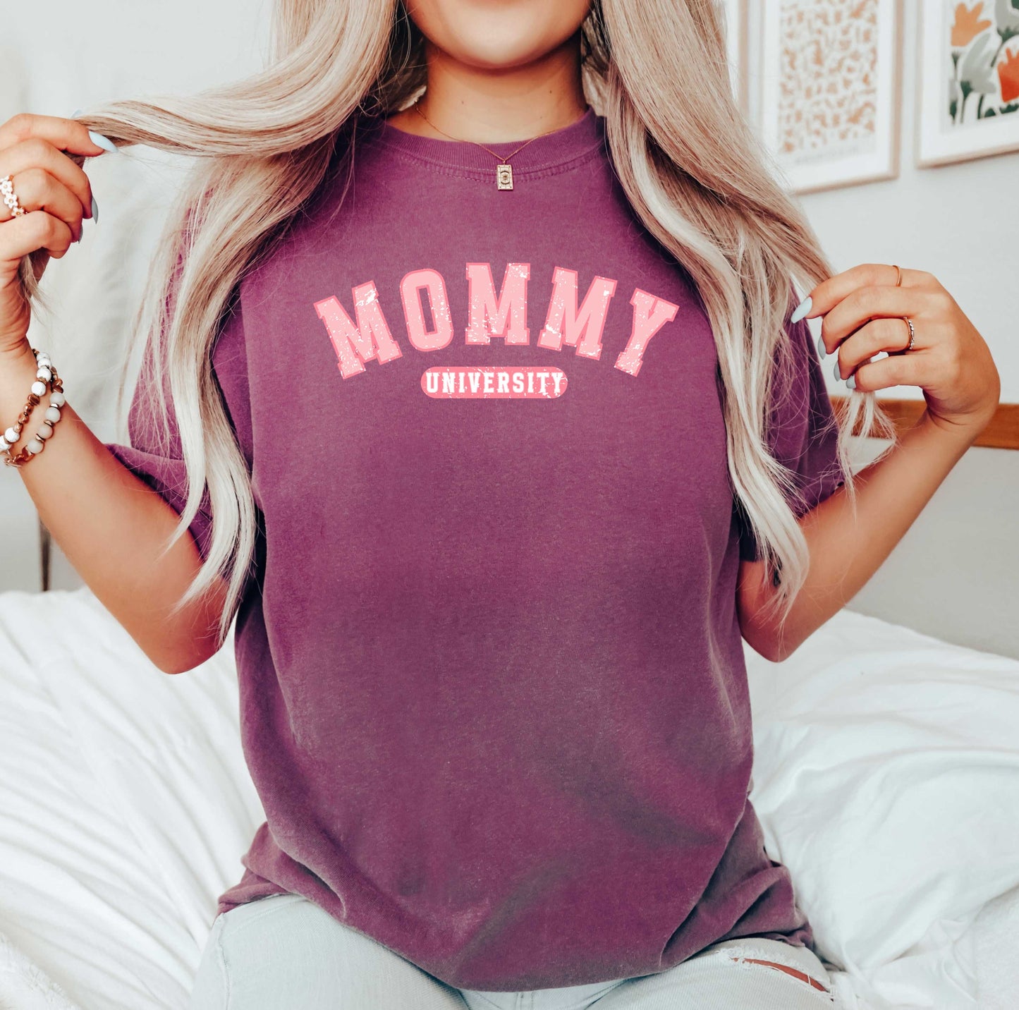 Varsity Mommy University | Garment Dyed Tee
