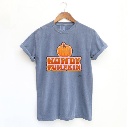 Howdy Pumpkin Stacked | Garment Dyed Short Sleeve Tee