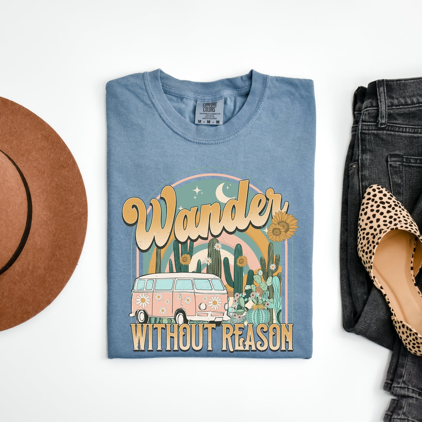 Wander Without Reason Desert Van | Garment Dyed Short Sleeve Tee