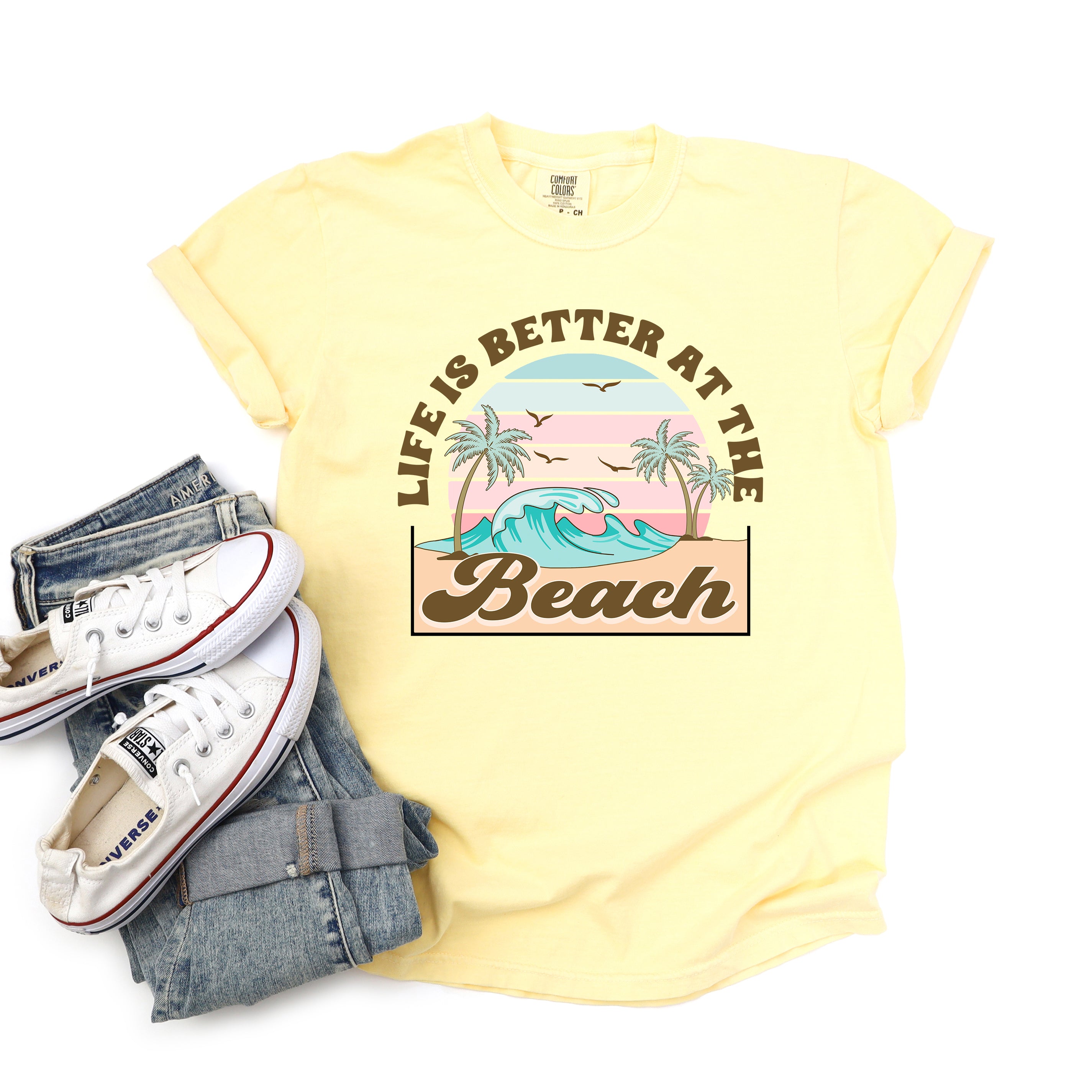 Better At The Beach Wave | Garment Dyed Short Sleeve Tee