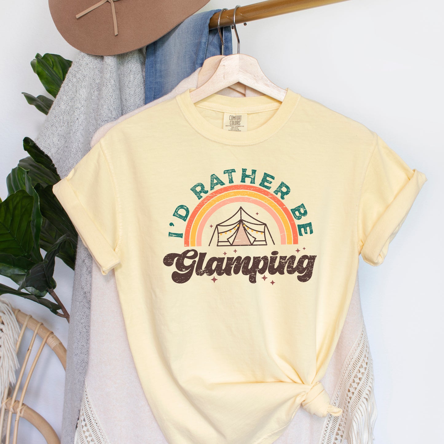 I'd Rather Be Glamping | Garment Dyed Short Sleeve Tee