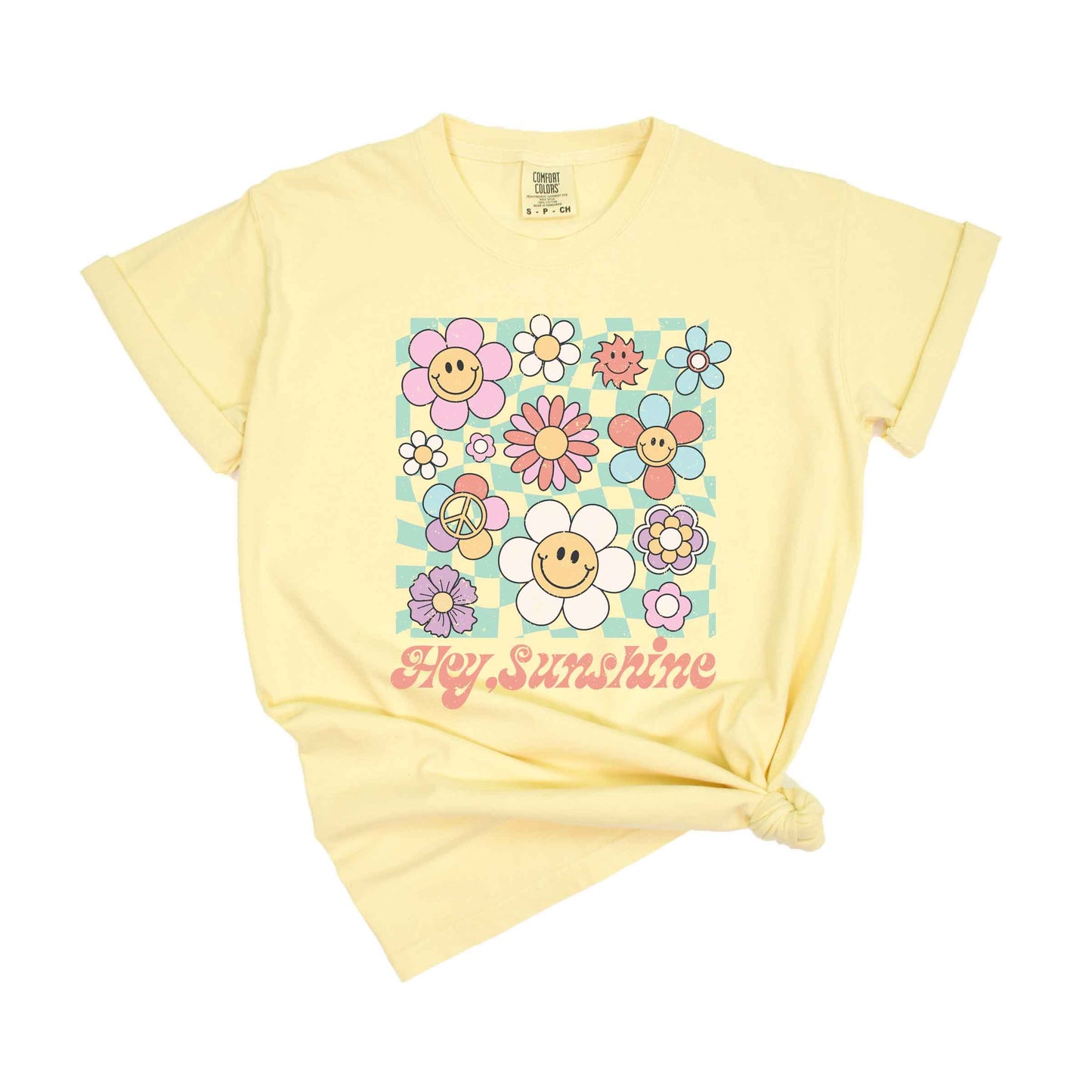 Hey Sunshine Flowers | Garment Dyed Short Sleeve Tee