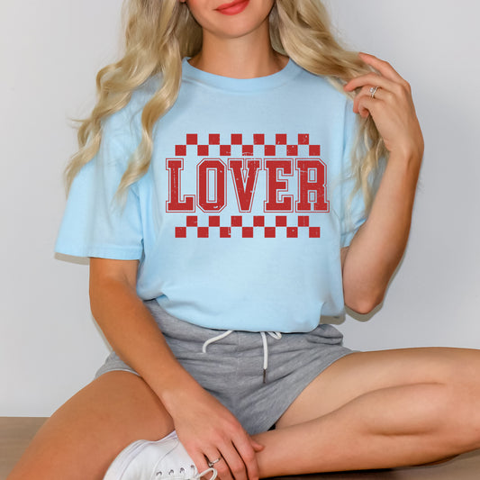 Lover Distressed Checkered | Garment Dyed Tee