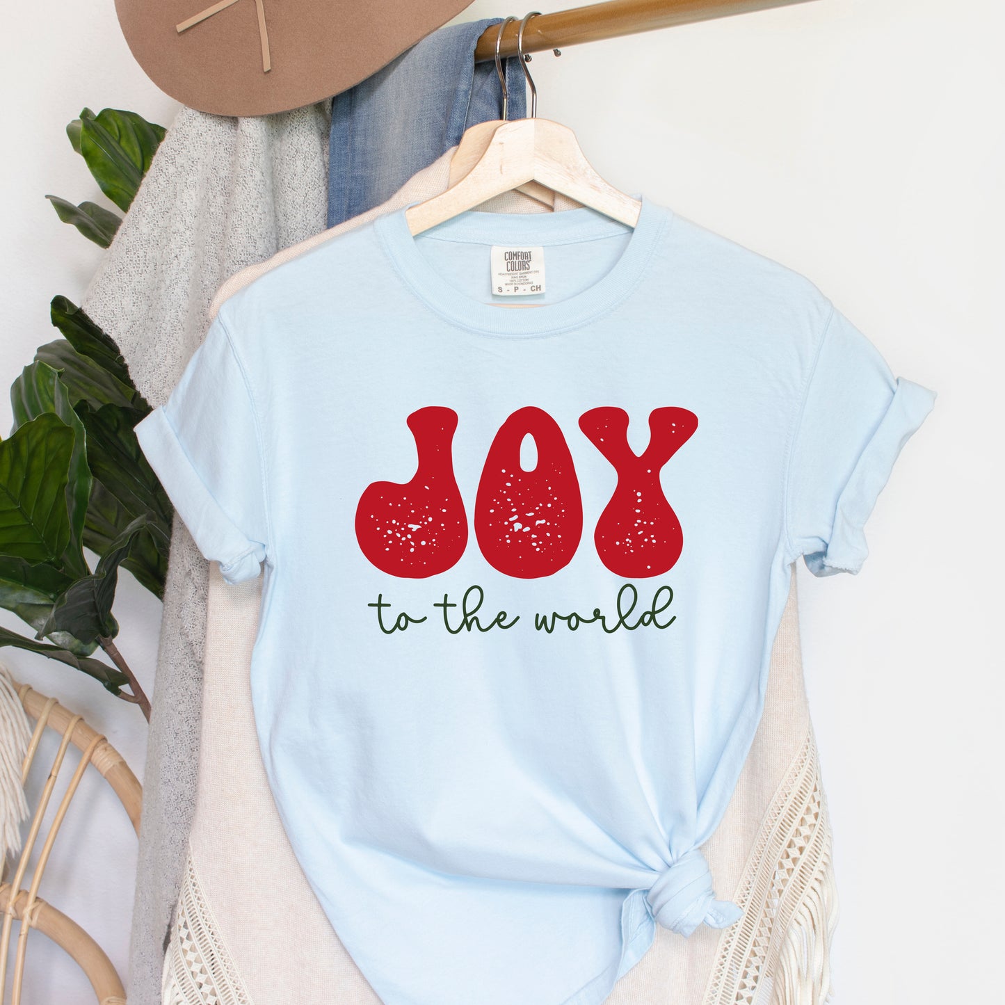 Joy To The World Cursive  | Garment Dyed Tee
