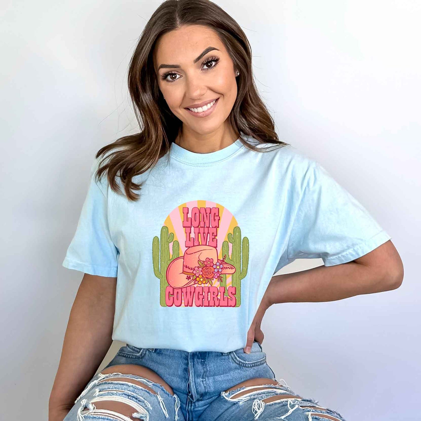 Long Live Cowgirls Cactus  | Garment Dyed Short Sleeve Tee