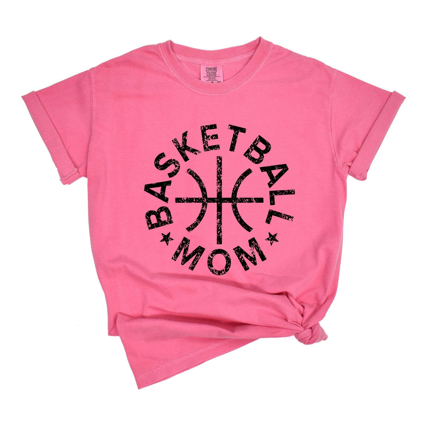Basketball Mom Distressed | Garment Dyed Short Sleeve Tee