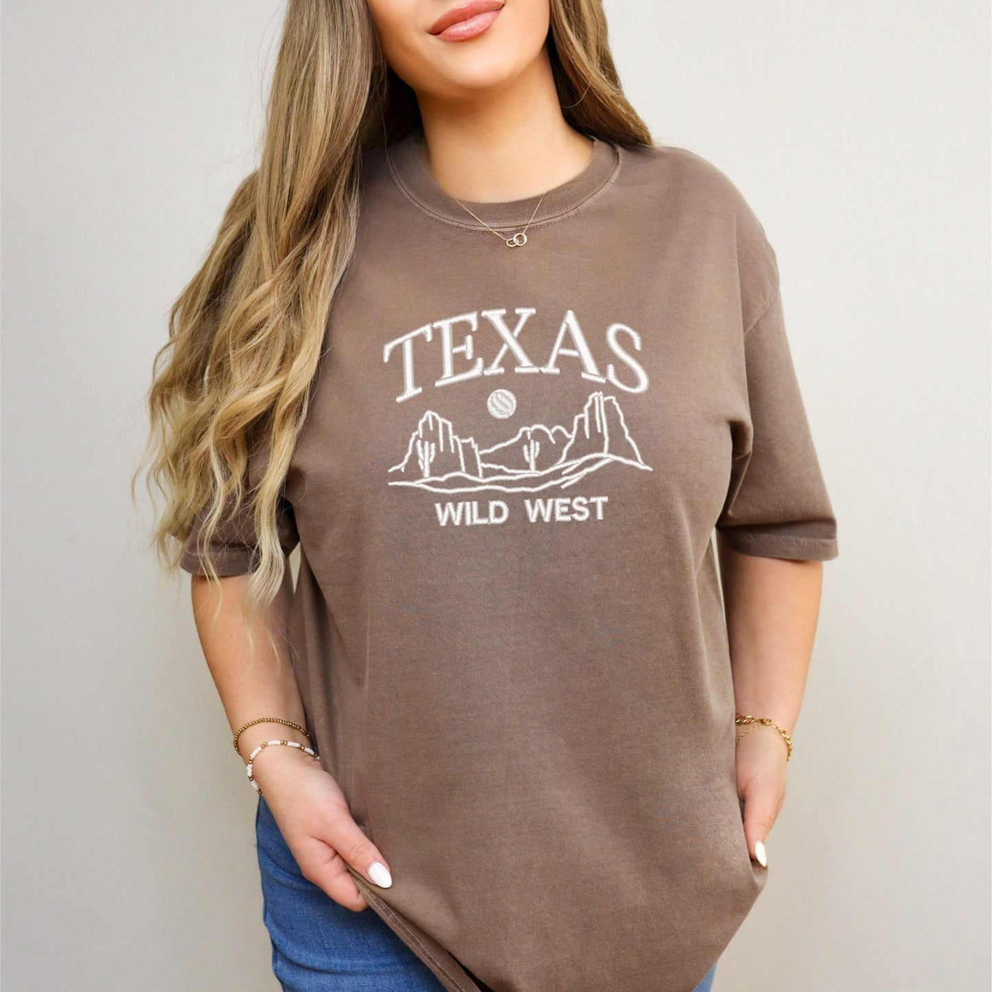 Embroidered Texas Wild West | Garment Dyed Short Sleeve Tee