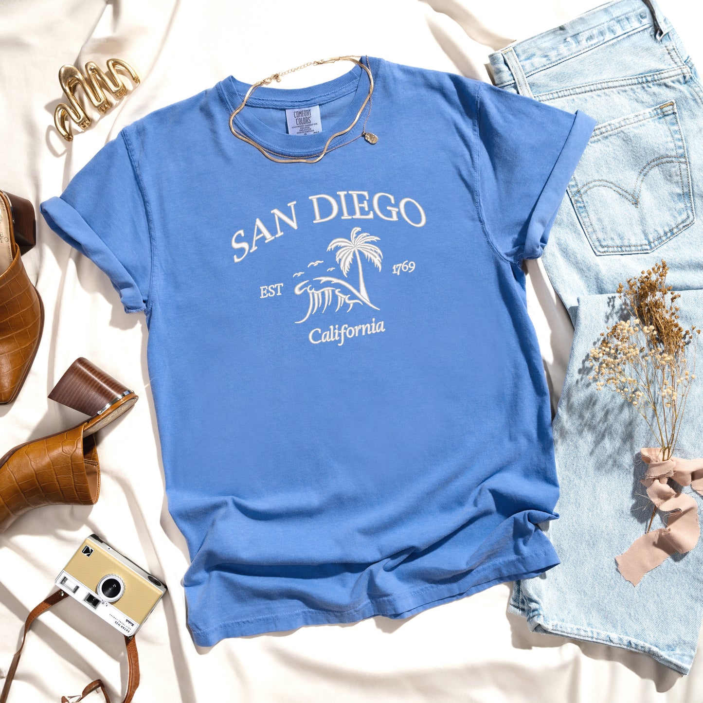 Embroidered San Diego | Garment Dyed Short Sleeve Tee