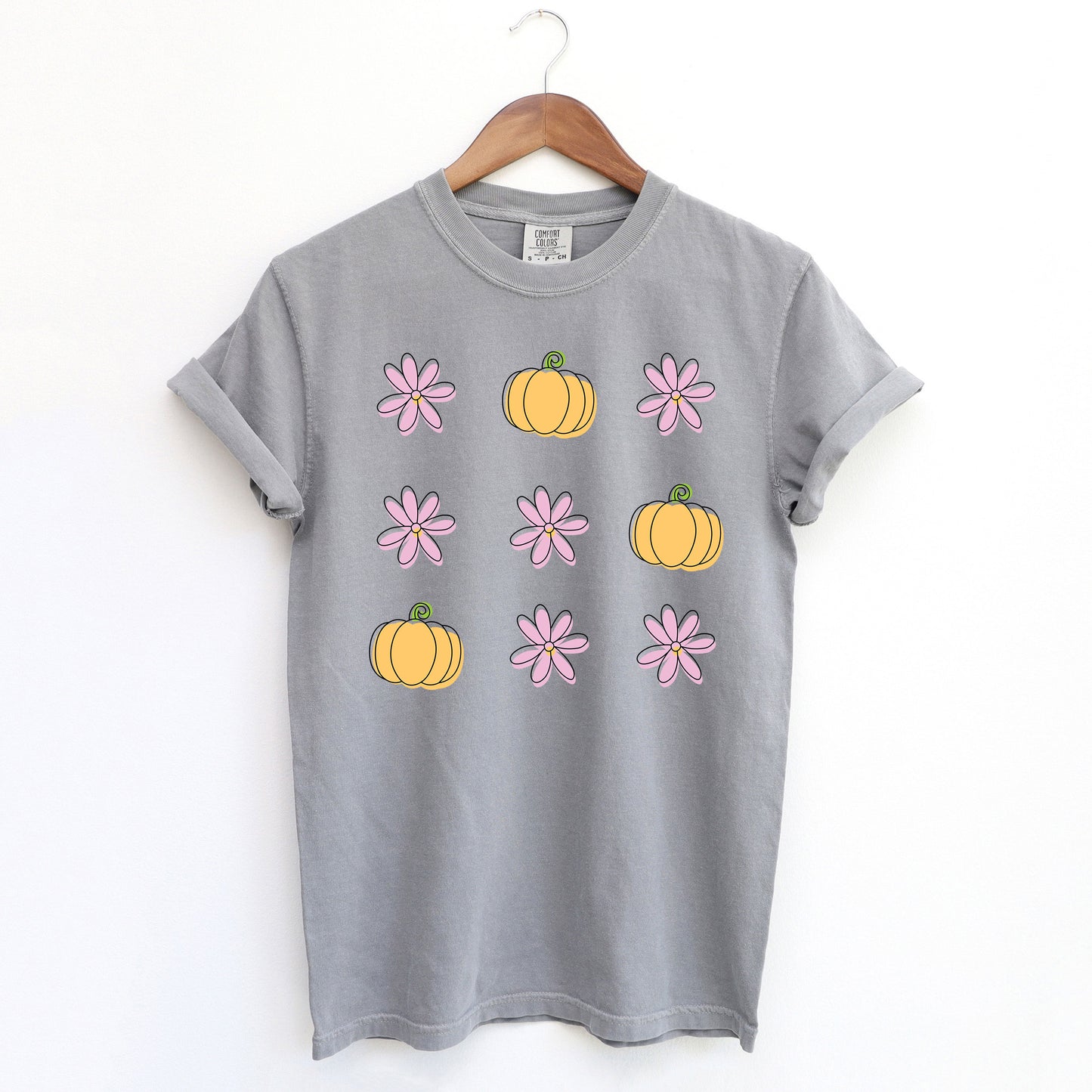 Pumpkin and Flowers  | Garment Dyed Tee