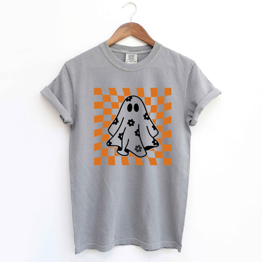 Clearance Checkered Flower Ghost | Garment Dyed Tee