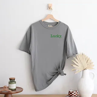 Embroidered Lucky Typewriter | Garment Dyed Tee