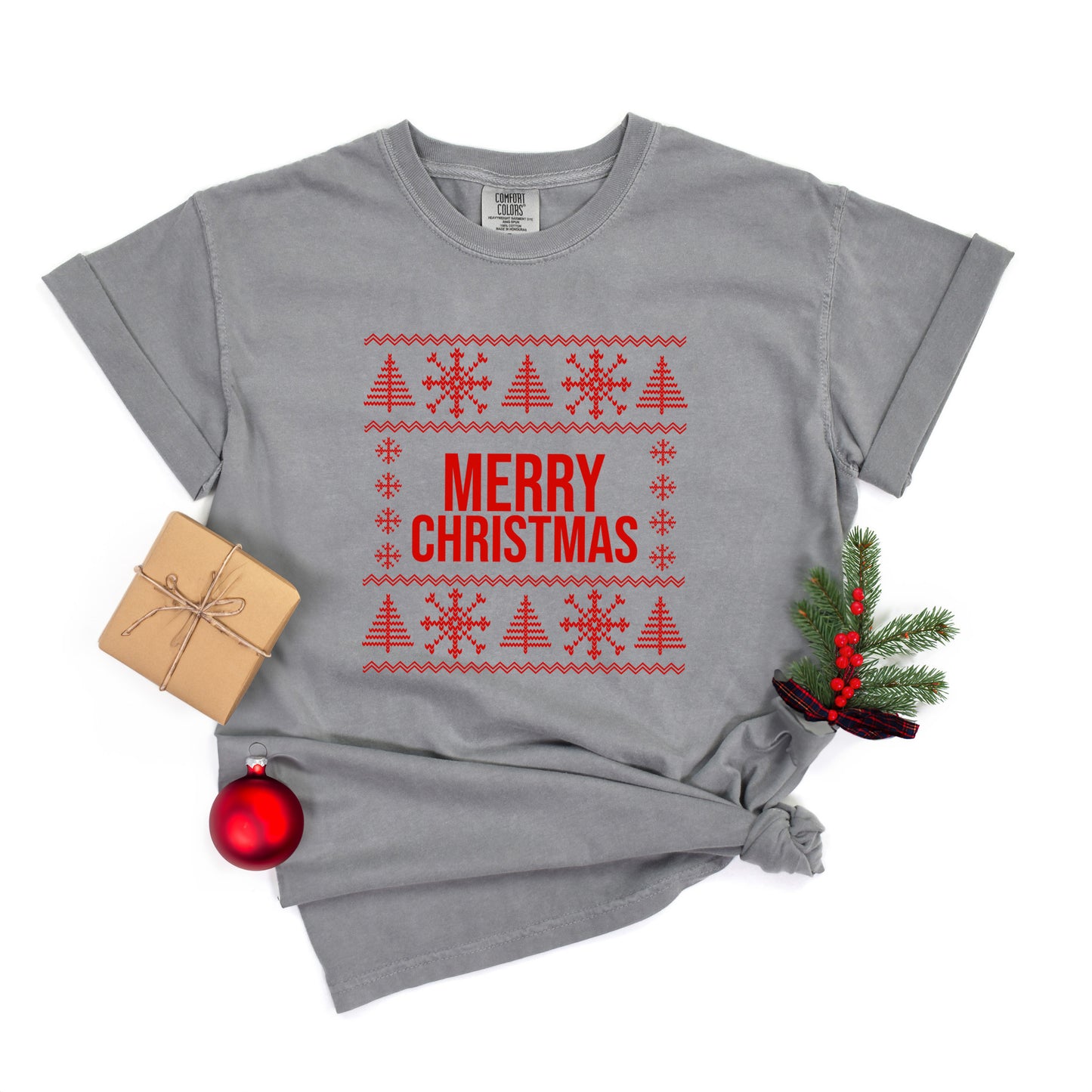 Merry Christmas Sweater | Garment Dyed Tee