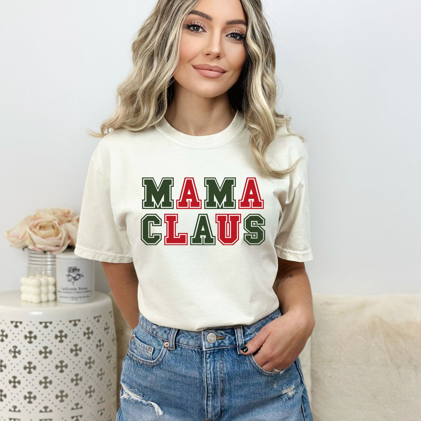 Mama Claus Colorful  | Garment Dyed Tee