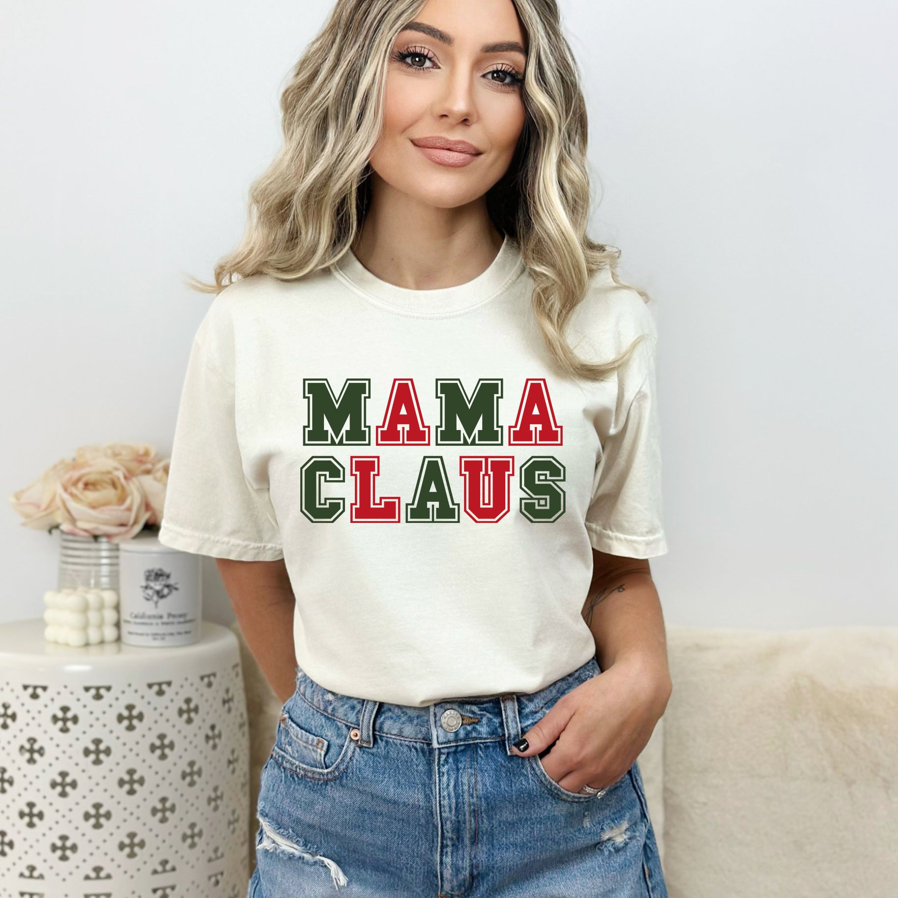 Mama Claus Colorful  | Garment Dyed Tee