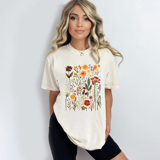 Vintage Pressed Flowers | Garment Dyed Tee